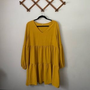 Amazon Mustard Yellow Long Sleeve Dress XL
